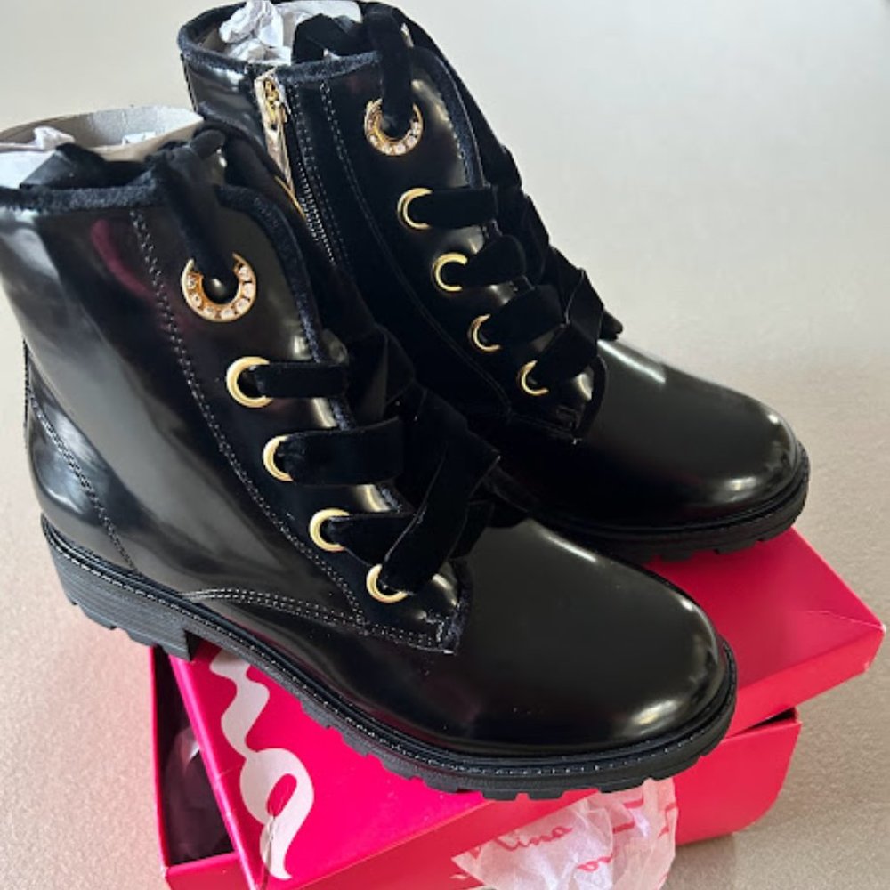 Girl's Nina Cherrie Slip-On Boots - Black   Size 4